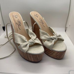 NBW F21 Wedge Canvas Sandals